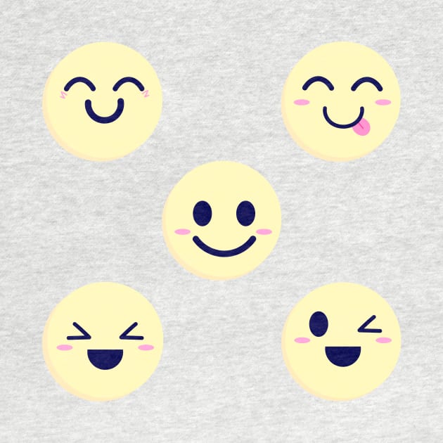 Smile and laugh yellow face emoji by Aoxydesign